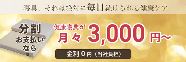 分割お支払いの場合金利手数料は０円です（当社が負担いたします）